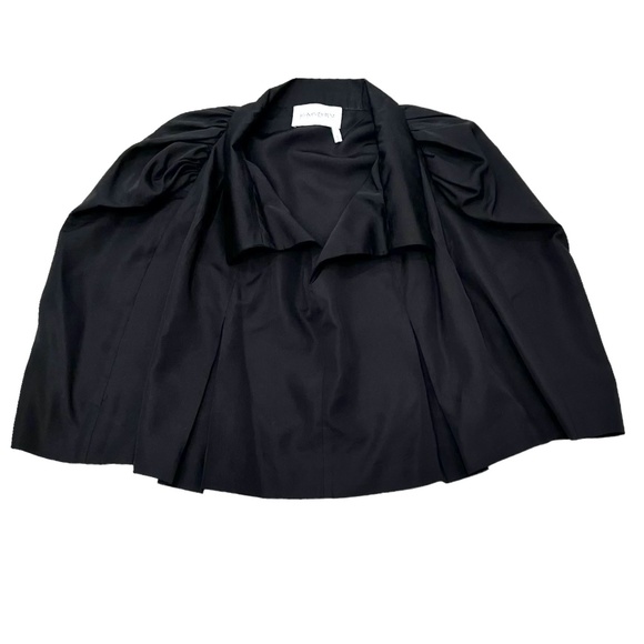 YVES SAINT LAURENT BLACK CROPPED PONCHO CAPE WITH POINT COLLAR - 2010 COLLECTION - Picture 9 of 14